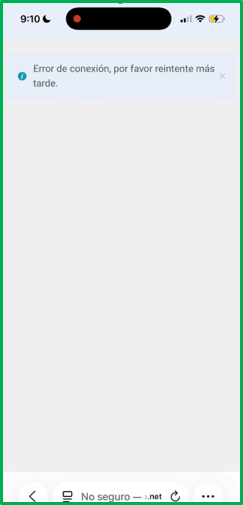 Error de conexión después de capturar la INE